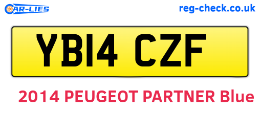 YB14CZF are the vehicle registration plates.