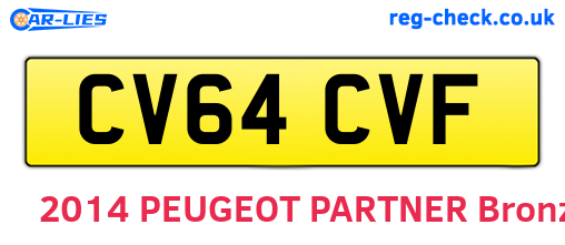 CV64CVF are the vehicle registration plates.