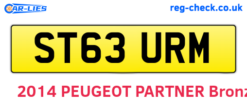 ST63URM are the vehicle registration plates.
