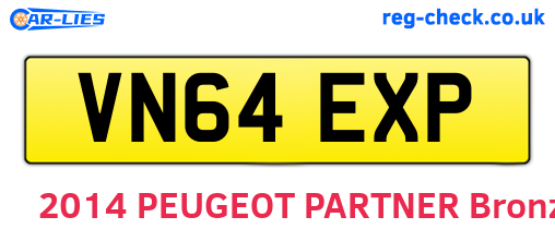VN64EXP are the vehicle registration plates.
