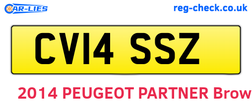 CV14SSZ are the vehicle registration plates.