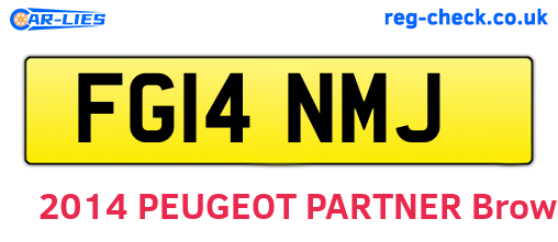 FG14NMJ are the vehicle registration plates.