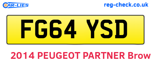 FG64YSD are the vehicle registration plates.