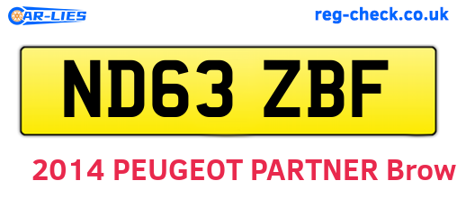 ND63ZBF are the vehicle registration plates.