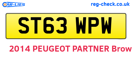 ST63WPW are the vehicle registration plates.