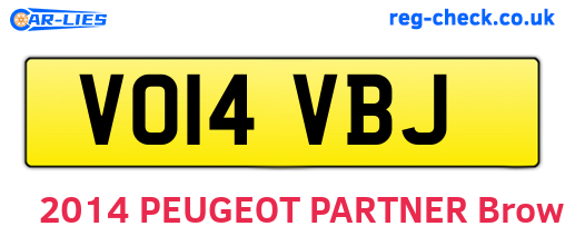VO14VBJ are the vehicle registration plates.