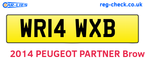 WR14WXB are the vehicle registration plates.