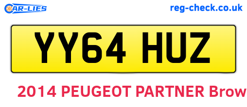 YY64HUZ are the vehicle registration plates.