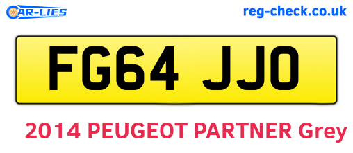 FG64JJO are the vehicle registration plates.