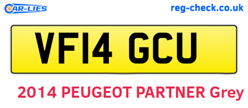 VF14GCU are the vehicle registration plates.