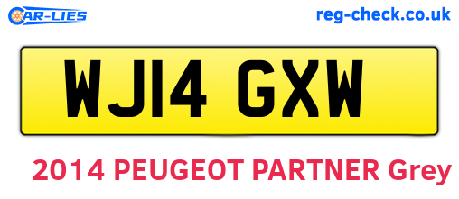 WJ14GXW are the vehicle registration plates.