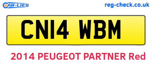 CN14WBM are the vehicle registration plates.