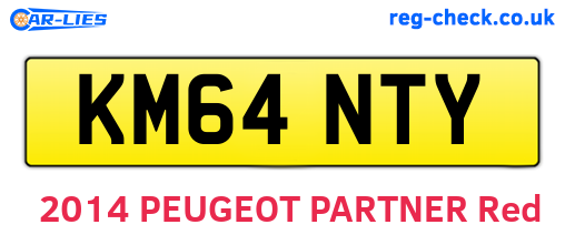 KM64NTY are the vehicle registration plates.
