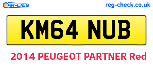KM64NUB are the vehicle registration plates.