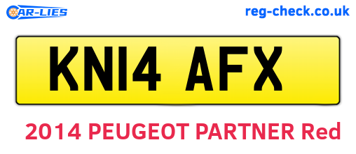KN14AFX are the vehicle registration plates.
