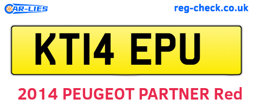KT14EPU are the vehicle registration plates.