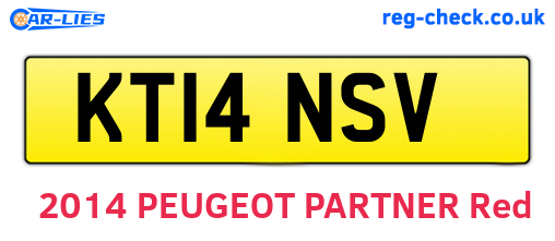 KT14NSV are the vehicle registration plates.