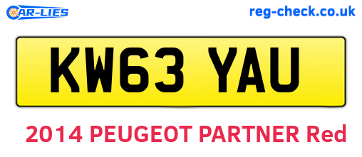 KW63YAU are the vehicle registration plates.