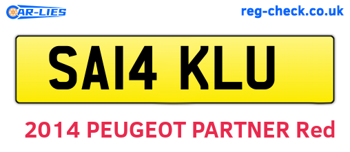 SA14KLU are the vehicle registration plates.