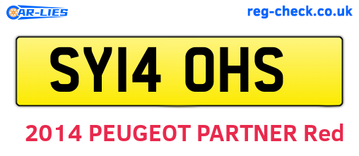 SY14OHS are the vehicle registration plates.