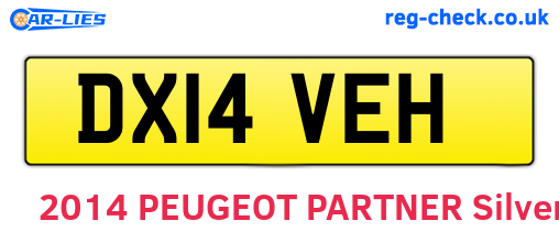 DX14VEH are the vehicle registration plates.