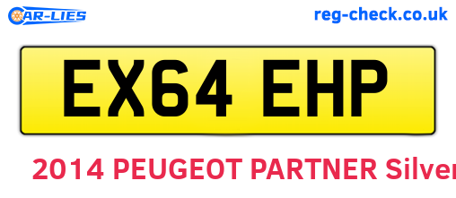 EX64EHP are the vehicle registration plates.