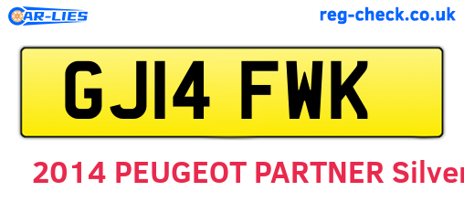 GJ14FWK are the vehicle registration plates.