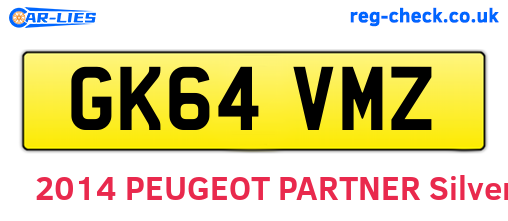 GK64VMZ are the vehicle registration plates.
