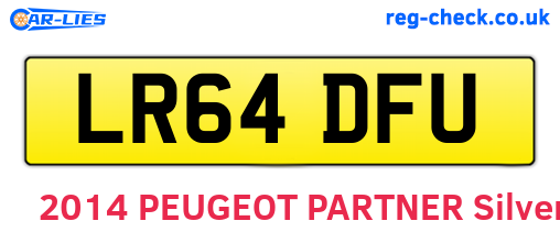 LR64DFU are the vehicle registration plates.