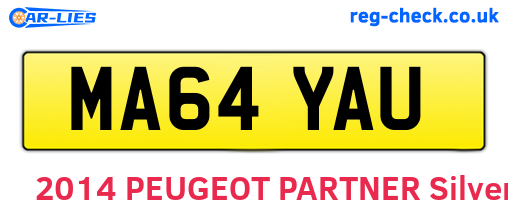 MA64YAU are the vehicle registration plates.