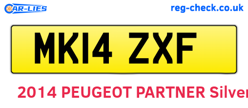 MK14ZXF are the vehicle registration plates.