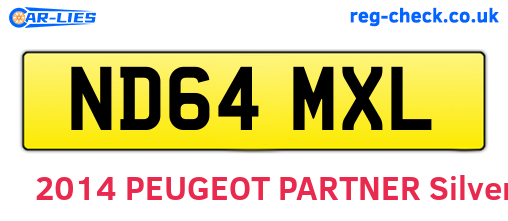 ND64MXL are the vehicle registration plates.