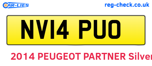 NV14PUO are the vehicle registration plates.