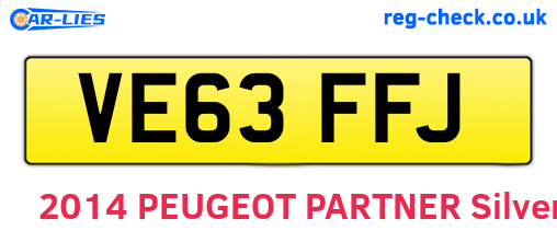 VE63FFJ are the vehicle registration plates.