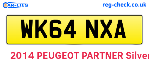 WK64NXA are the vehicle registration plates.