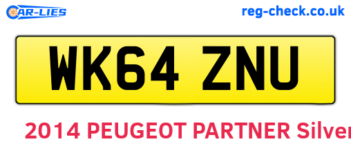 WK64ZNU are the vehicle registration plates.
