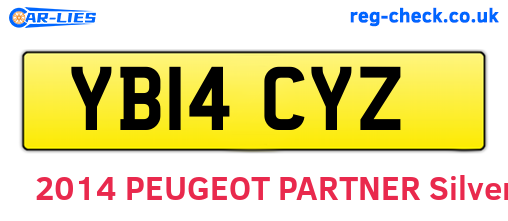 YB14CYZ are the vehicle registration plates.
