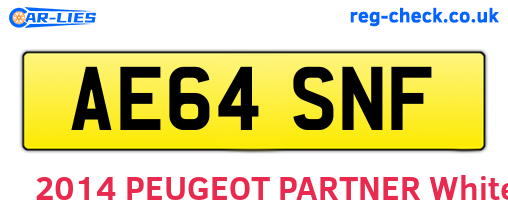 AE64SNF are the vehicle registration plates.