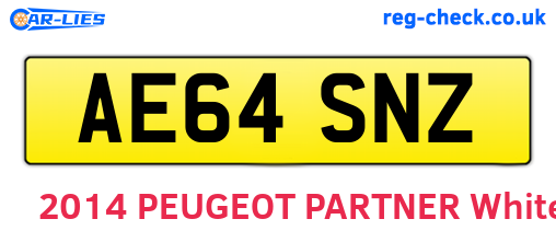 AE64SNZ are the vehicle registration plates.