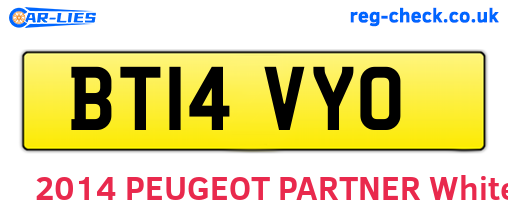 BT14VYO are the vehicle registration plates.