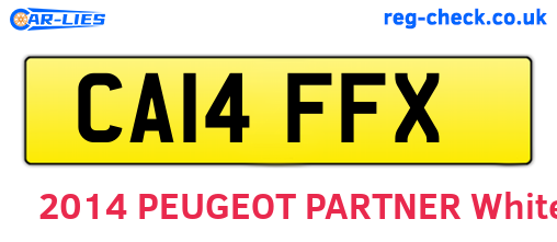CA14FFX are the vehicle registration plates.