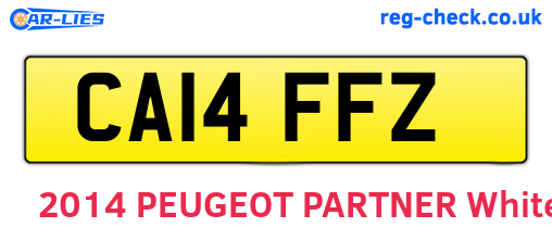 CA14FFZ are the vehicle registration plates.