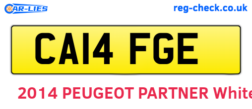 CA14FGE are the vehicle registration plates.