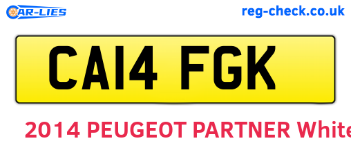 CA14FGK are the vehicle registration plates.