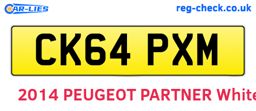CK64PXM are the vehicle registration plates.