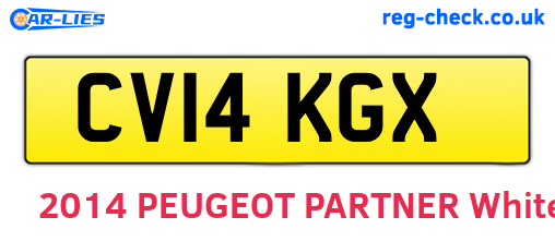 CV14KGX are the vehicle registration plates.