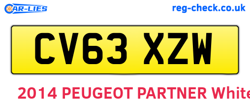 CV63XZW are the vehicle registration plates.
