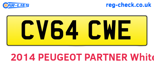 CV64CWE are the vehicle registration plates.