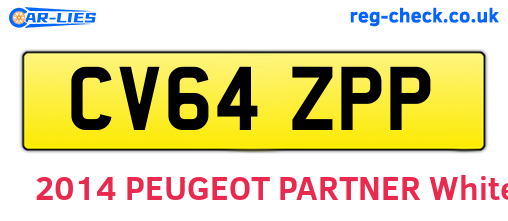CV64ZPP are the vehicle registration plates.
