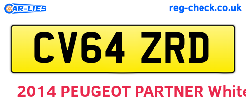 CV64ZRD are the vehicle registration plates.
